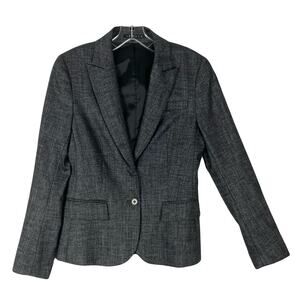 NWOT THEORY Blazer 4 Grey Wool USA Single-Breasted Long-Sleeve Lined Collar